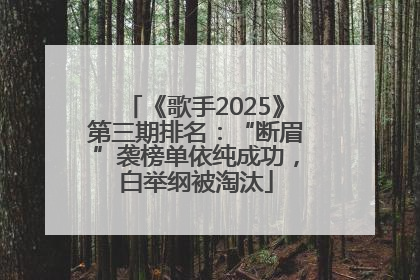 《歌手2025》第三期排名：“断眉”袭榜单依纯成功，白举纲被淘汰