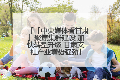 「中央媒体看甘肃」聚焦集群建设 加快转型升级 甘肃支柱产业增势强劲