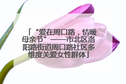 “爱在周口路，情暖母亲节”——市北区洛阳路街道周口路社区多维度关爱女性群体