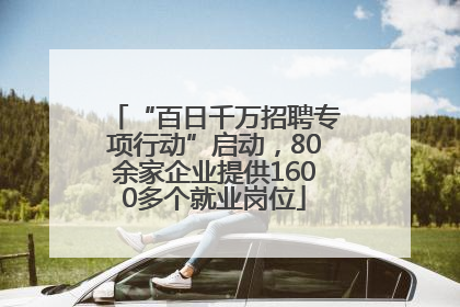 “百日千万招聘专项行动”启动，80余家企业提供1600多个就业岗位