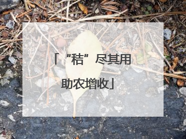 “秸”尽其用 助农增收
