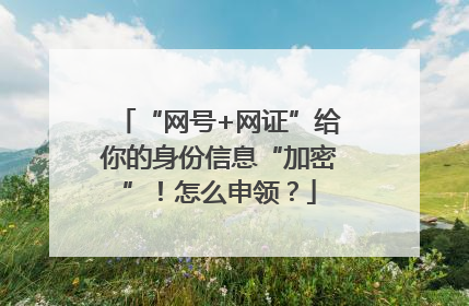 “网号+网证”给你的身份信息“加密”！怎么申领？