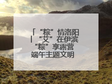 “粽”情洛阳丨“艾”在伊滨 “粽”享露营 端午主题文明实践活动启动