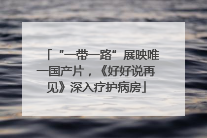 “一带一路”展映唯一国产片，《好好说再见》深入疗护病房
