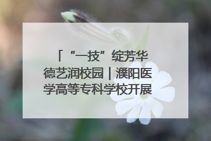“一技”绽芳华 德艺润校园｜濮阳医学高等专科学校开展丰富多彩的职业教育活动周主题活动