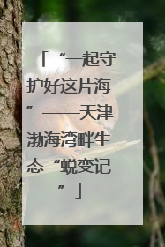 “一起守护好这片海”——天津渤海湾畔生态“蜕变记”