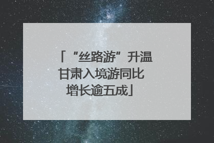 “丝路游”升温 甘肃入境游同比增长逾五成