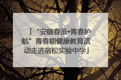 “安徽春蕾•青春护航”青春期健康教育活动走进宿松实验中学