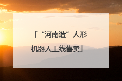 “河南造”人形机器人上线售卖