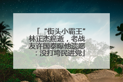 “街头小霸王”林正杰癌逝，老战友许国泰曝他遗愿：没打垮民进党
