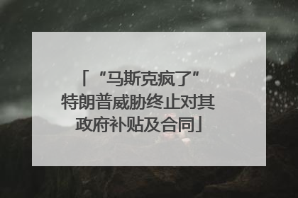 “马斯克疯了” 特朗普威胁终止对其政府补贴及合同