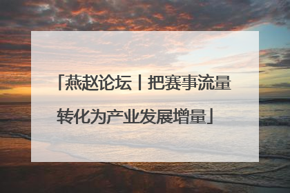 燕赵论坛丨把赛事流量转化为产业发展增量