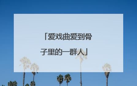 爱戏曲爱到骨子里的一群人