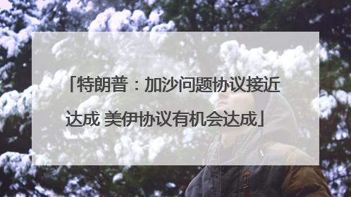 特朗普：加沙问题协议接近达成 美伊协议有机会达成
