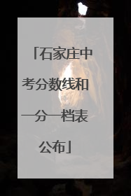 石家庄中考分数线和一分一档表公布