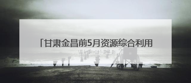 甘肃金昌前5月资源综合利用产业集群产值同比增长27%