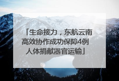 生命接力，东航云南高效协作成功保障4例人体捐献器官运输