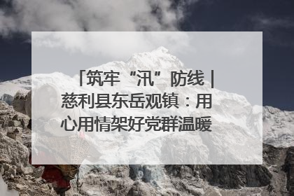 筑牢“汛”防线｜慈利县东岳观镇：用心用情架好党群温暖悠长的“连心桥”