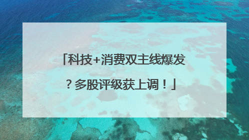 科技+消费双主线爆发？多股评级获上调！