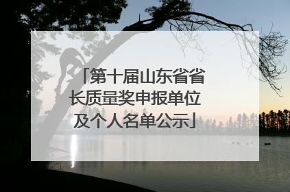 第十届山东省省长质量奖申报单位及个人名单公示