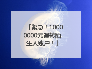 紧急！10000000元误转陌生人账户！