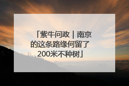 紫牛问政｜南京的这条路缘何留了200米不种树