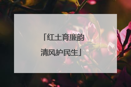 红土育廉韵 清风护民生