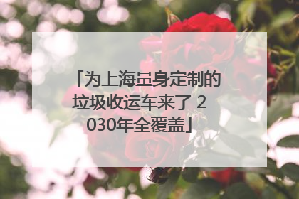 为上海量身定制的垃圾收运车来了 2030年全覆盖