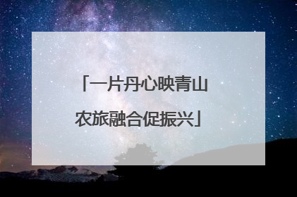 一片丹心映青山 农旅融合促振兴