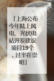 上海公布今年陆上风电、光伏电站开发建设项目19个，过半在崇明