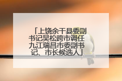 上饶余干县委副书记吴松跨市调任九江瑞昌市委副书记、市长候选人