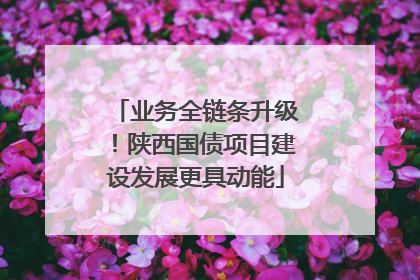 业务全链条升级！陕西国债项目建设发展更具动能