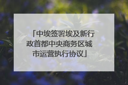 中埃签署埃及新行政首都中央商务区城市运营执行协议