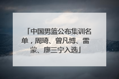 中国男篮公布集训名单，周琦、曾凡博、雷蒙、廖三宁入选