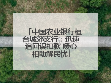 中国农业银行桓台城郊支行：迅速追回误扣款 暖心相助解民忧