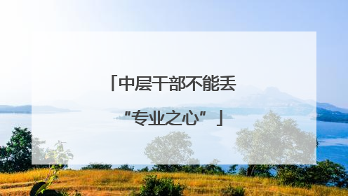 中层干部不能丢“专业之心”