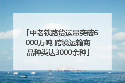 中老铁路货运量突破6000万吨 跨境运输商品种类达3000余种