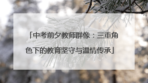 中考前夕教师群像：三重角色下的教育坚守与温情传承