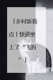 乡村新看点丨快递坐上了“飞的”