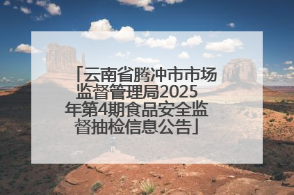 云南省腾冲市市场监督管理局2025年第4期食品安全监督抽检信息公告