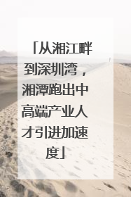从湘江畔到深圳湾，湘潭跑出中高端产业人才引进加速度