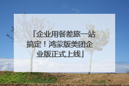企业用餐差旅一站搞定！鸿蒙版美团企业版正式上线