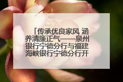 传承优良家风 涵养清廉正气——泉州银行宁德分行与福建海峡银行宁德分行开展主题党日活动