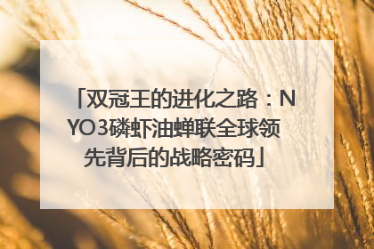 双冠王的进化之路：NYO3磷虾油蝉联全球领先背后的战略密码