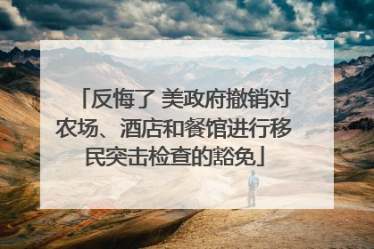 反悔了 美政府撤销对农场、酒店和餐馆进行移民突击检查的豁免