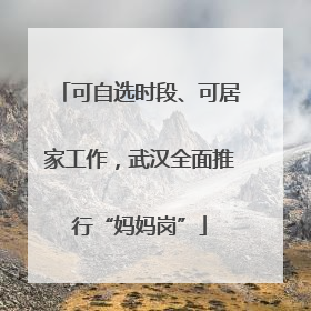 可自选时段、可居家工作，武汉全面推行“妈妈岗”