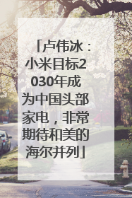 卢伟冰：小米目标2030年成为中国头部家电，非常期待和美的海尔并列