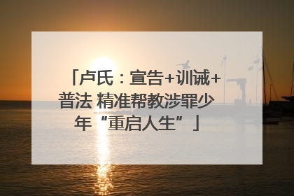 卢氏：宣告+训诫+普法 精准帮教涉罪少年“重启人生”
