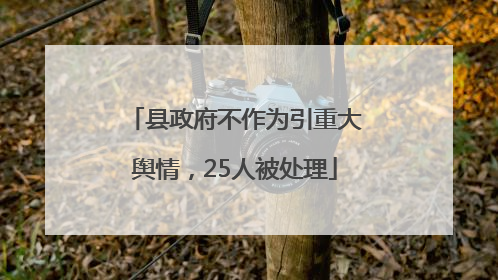 县政府不作为引重大舆情，25人被处理