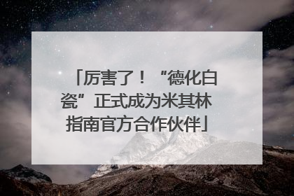 厉害了！“德化白瓷”正式成为米其林指南官方合作伙伴